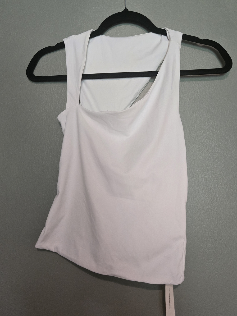 Commense White Sleeveless Draped Neck Tank Top